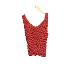 Unbranded Women’s Popcorn Tank Top Red Stretchy Onesize Red 90s Y2K Vintage